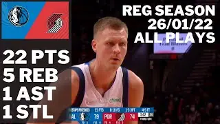 Kristaps Porzingis vs. Trail Blazers: 22 pts, 5 reb, 1 ast ALL PLAYS 2021/22 Reg Season [26.01.22.]