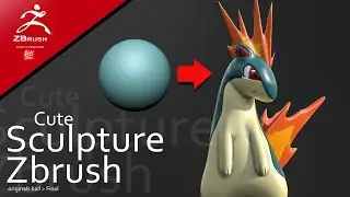 Quilava pokemon - Zbrush Speed Sculpt timelapse in 6 min.