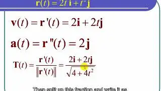 Finding the Velocity, Acceleration and Unit Tangent and Normal Vectors