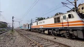 Passenger Train@130Km/h. Vishwabharati fast passenger blasting