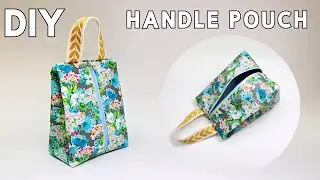 [DIY] Easy sewing Handle Pouch [SUB ENG] How to sew a zipper pouch (The simple way make a pouch)