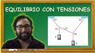 👉 Equilibrio de Tensiones en Cuerdas con Ángulos | Problema Resuelto Paso a Paso