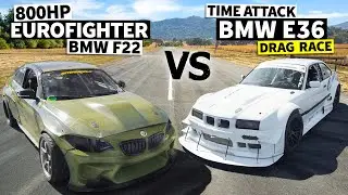 Bimmer Drag Race Battle! 800hp Formula Drift BMW 2 Series vs 670hp Time Attack BMW 318is