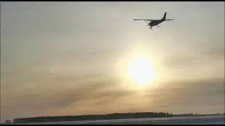 Цессна-182 на лыжах!