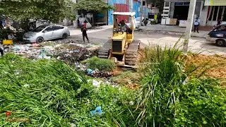 Wonderful Project Huge Size FillUp Us Soilrock and Skill Komastu bulldozer Push with Dump Trucks Job