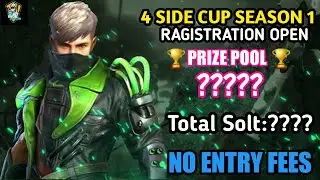 Free Fire Full Map Turnament Registration || Squad || No Entry Fees ||#4sidenoob #freefire