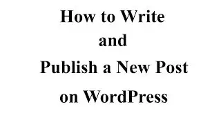 How to Write and Publish New Post on WordPress