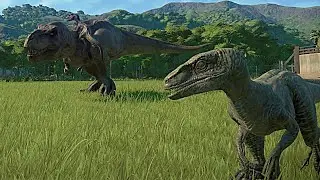 ТИ-РЕКС vs 3 Велоцираптора в Jurassic World Evolution