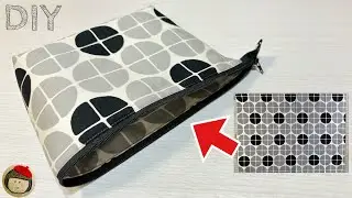 一枚の布とファスナーで作られたポーチ