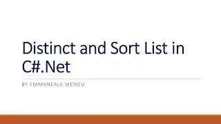 Distinct and Sort List of Strings in C# Net