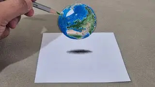 3d drawing world on paper easy