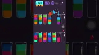 Cups - water sort puzzle | level 120 | ⭐️⭐️⭐️