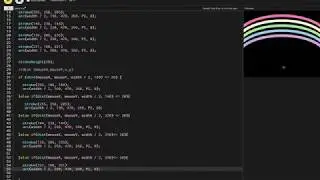 Rainbow  with dist() in p5.js
