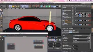 Car rigging in Maxon 4d using xpresso control on speed,stop and reverse
