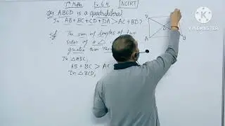 7th Ex 6.4 Q 4.. ABCD is a quadrilateral. Is AB+BC+CD+DA GREATER THAN AC+BD ?