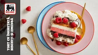 Tort cu înghețată, biscuiți și zmeură | MEGA IMAGE