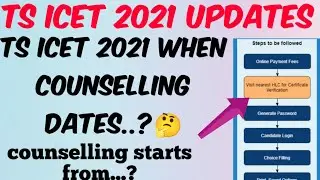Ts Icet 2021 Counselling Dates//Ts Icet Counselling Process//Ts Icet Results//Ts Icet Latest Update