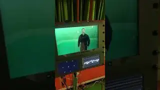 Black magic studio display raw footage visual in green screen studio