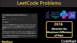 Minimize the Maximum Difference of Pairs | Leetcode Q.2616 | Python | C++ | Java | JavaScript