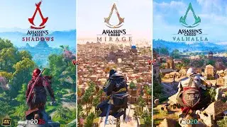 Assassin's Creed Shadows vs Mirage vs Valhalla | PC | Graphics, Physics and Details Comparison