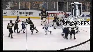 McAvoy Defends Pastrnak From Rielly During Scrum