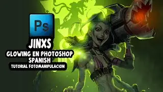 Efecto épico Glowing en photoshop del personaje Jinx de la serie ARCANE💚