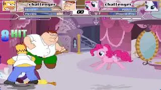 mugen homer and peter vs rarity and pinkie pie