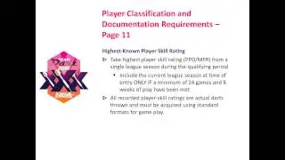 Team Dart 2015 Classification and Event Formats
