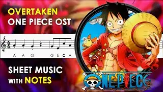 Overtaken - Drums of Liberation | Sheet Music with Notes for Recorder, Violin Tutorial | One Piece