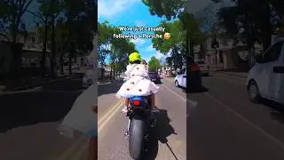 He clearly didn't want to RACE 😅 He let us pass to CHECK OUT the motorcycle 😂 
