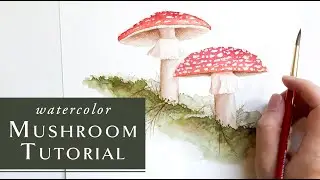 Easy Mushroom Painting Tutorial - Watercolor Painting Techniques