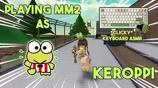 *CLICKY* ROBLOX Keyboard ASMR  - Playing MM2 as Keroppi