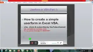 How to create a simple userform in Excel VBA with multiple control (Userform Part 1)
