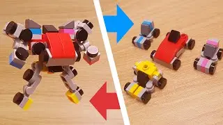 Mini LEGO brick 4 cute minicars combining transformer robot - BitRider 