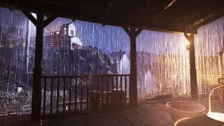 deep sleep with pouring rain sound and thunder sound | Wild West ambience