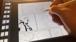 Inking Manga Draft Page - IPad Pro & Apple Pencil