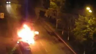 Пожар после аварии