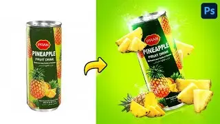 Pineapple product branding design in Photoshop