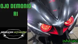 Trabajo a  moto yamaha R1 instalación ojos de demonio rojo