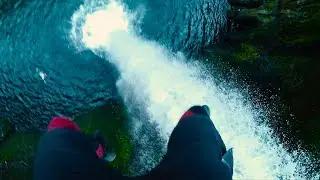 MASSIVE CLIFF JUMP OFF REMOTE WATERFALL | FIRST  DESCENT (4K)