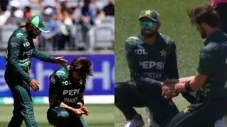 Babar Azam Helps Injured Shaheen Afridi in PAK vs AUS 3rd ODI 2024 😲😮
