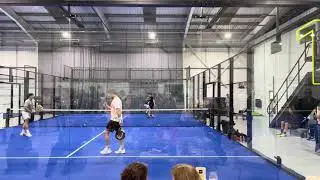 Mauri Andrini, The Bandeja resident padel coach, obliterating the ball