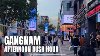 [4K HDR] Afternoon Rush Hour View in Gangnam District | Best Place for K-Pop and Seoul's Nightlife