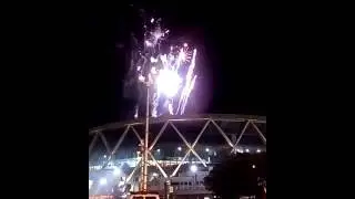 Fireworks outside Oracle Arena (Oakland) - 04/27/16