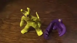 Yellow demon vs purple beast with regeneration lvl. 4/clay stop motion animation