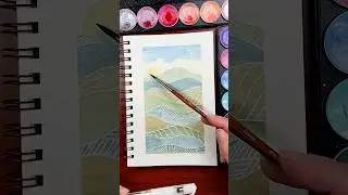 Drumroll...it's farming season! I love me some rural hills. 💕 #dailyart #watercolor #justforfun #art
