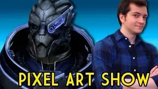 Perler Bead Garrus Vakarian - Pixel Art Show