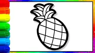 EASY How to Draw a PINEAPPLE for Beginners, PINEAPPLE Drawing | ENJOY DRAWING