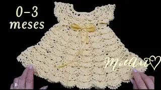 Vestido Crochet 0 a 3 Meses Amarillo BB