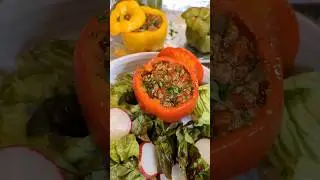 Turkey Stuffed Peppers 🫑 #shorts